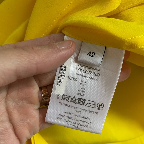 Givenchy Vibrant Yellow Silk Crepe Button Down - Picture 5 of 9